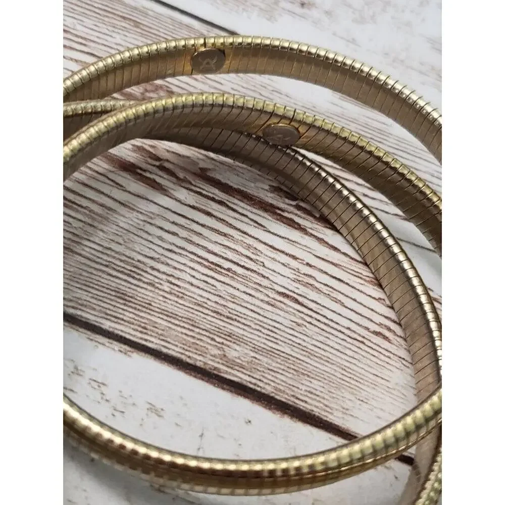 Marshal Metal Manufactory Bracelet Gold Tone Slightly Stretchy